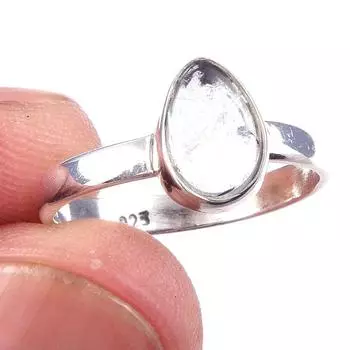 Natural Aquamarine Gemstone Handmade 925 Solid Sterling Silver Ring Size 6 a2R02