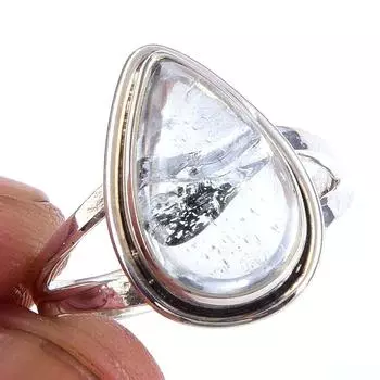 Natural Aquamarine Gemstone Handmade 925 Solid Sterling Silver Ring Size 8 O7z95
