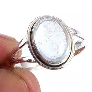 Natural Aquamarine Gemstone Handmade 925 Solid Sterling Silver Ring Size 8 m7k78