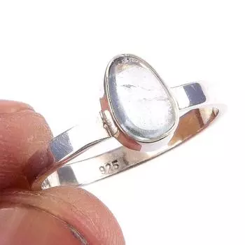 Natural Aquamarine Gemstone Handmade 925 Solid Sterling Silver Ring Size 8 i0l84