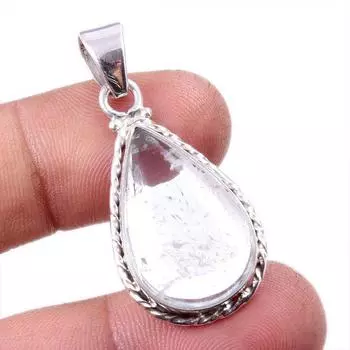 Natural Aquamarine Gemstone Handmade 925 Solid Sterling Silver Pendant 1.5 F0Y54