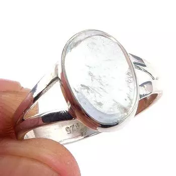 Natural Aquamarine Gemstone Handmade 925 Solid Sterling Silver Ring Size 8 u9W17