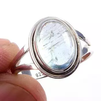 Natural Aquamarine Gemstone Handmade 925 Solid Sterling Silver Ring Size 7 z7u90