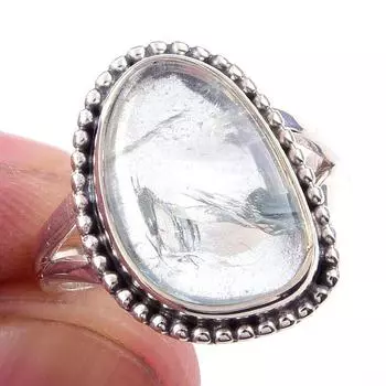Natural Aquamarine Gemstone Handmade 925 Solid Sterling Silver Ring Size 6 L3b40