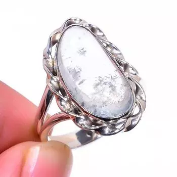 Natural Aquamarine Gemstone Handmade 925 Solid Sterling Silver Ring Size 9 p6C22