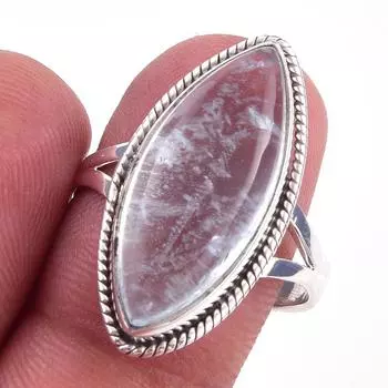 Natural Aquamarine Gemstone Handmade 925 Solid Sterling Silver Ring Size 9 S2u02