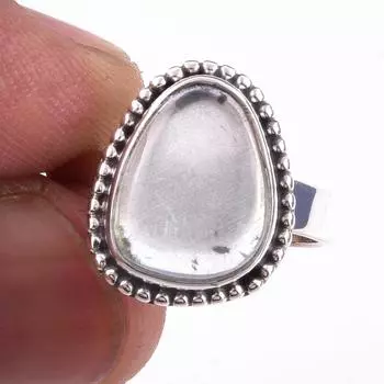 Natural Aquamarine Gemstone Handmade 925 Solid Sterling Silver Ring Size 7 w7m94