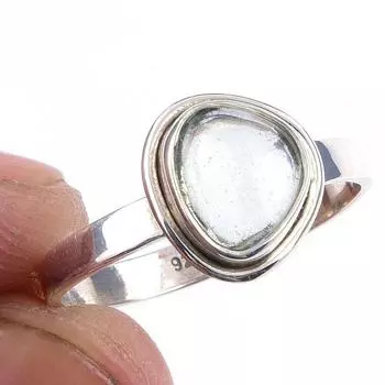 Natural Aquamarine Gemstone Handmade 925 Solid Sterling Silver Ring Size 8 I5j96