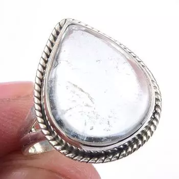 Natural Aquamarine Gemstone Handmade 925 Solid Sterling Silver Ring Size 7 V1E50