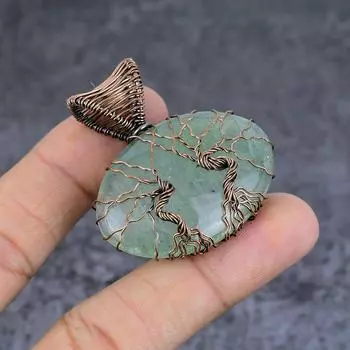 Natural Aquamarine Gemstone Handmade Copper Wire Wrap Jewelry Pendant 1.85 S4v44