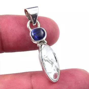 Natural Aquamarine, Kyanite 925 Solid Sterling Silver Jewelry Pendant 1.50 K6M53