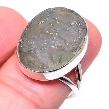 Natural Aquamarine Rough Gemstone 925 Solid Sterling Silver Gift Ring S.8 c7B83