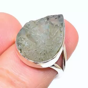 Natural Aquamarine Rough Gemstone 925 Solid Sterling Silver Gift Ring S.6 S6O95