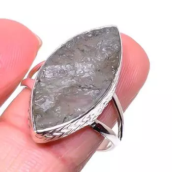 Natural Aquamarine Rough Gemstone 925 Solid Sterling Silver Gift Ring S.10 R9z23
