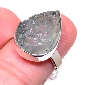 Natural Aquamarine Rough Gemstone 925 Solid Sterling Silver Gift Ring S.9 E1W15