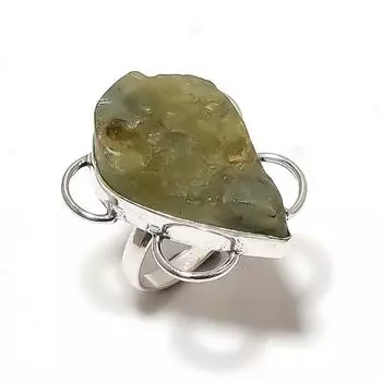 Natural Aquamarine Rough Gemstone 925 Sterling Silver Gift Ring Size 7 A3P91