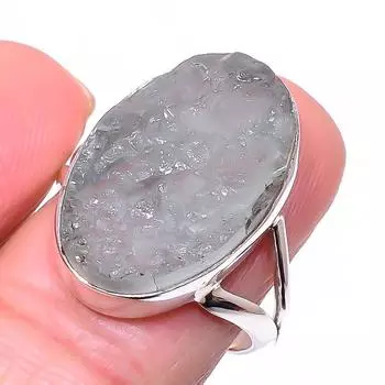 Natural Aquamarine Rough Gemstone 925 Sterling Silver Jewelry Ring Size 8.5 V2w01