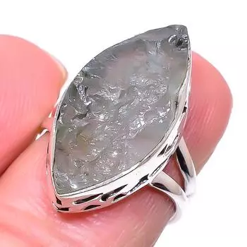 Natural Aquamarine Rough Gemstone 925 Sterling Silver Jewelry Ring Size 5.5 p1P61