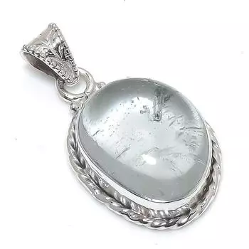 Natural Aquamarrine Gemstone 925 Solid Sterling Silver Gift Pendant 1.25 H2w17
