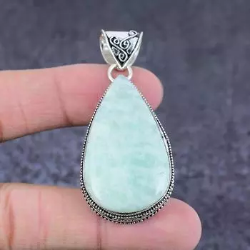 Natural Aquateen Gemstone Handmade 925 Sterling Silver Gift Pendant 2.32 O9O10