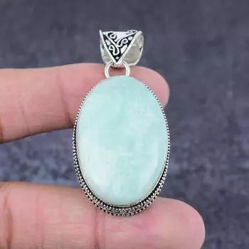 Natural Aquateen Gemstone Handmade 925 Sterling Silver Gift Pendant 2.17 b5Y18