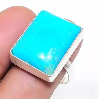 Natural Arizona Turquoise 925 Sterling Silver Jewelry Ring Size 7.5 S1n21