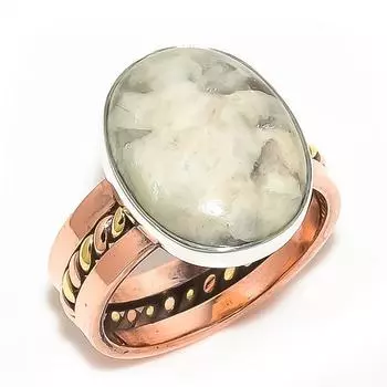 Natural Astrophylite Gemstone Two Tone 925 Sterling Silver Jewelry Ring S.7 C0k95
