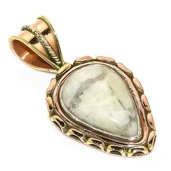 Natural Astrophyllite TwoTone 925 Solid Sterling Silver Gift Pendant 1.50 q0s12