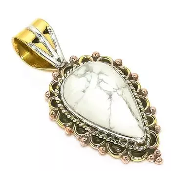 Natural Astrophyllite TwoTone 925 Solid Sterling Silver Gift Pendant 1.50 J4M35