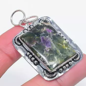 Подвеска из натурального атлантисита из стерлингового серебра 925 пробы 2,13 дюйма H5y93