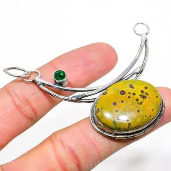 Natural Atlantisite, Peridot Gemstone 925 Sterling Silver Pendant 2.48 v5L51