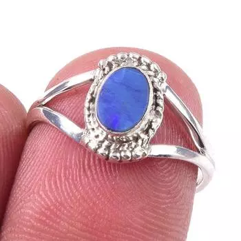 Natural Australian Opal Gemstone 925 Solid Sterling Silver Jewelry Ring S.6 i9Y12