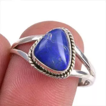 Natural Australian Opal Gemstone 925 Solid Sterling Silver Jewelry Ring S.9 l4j13