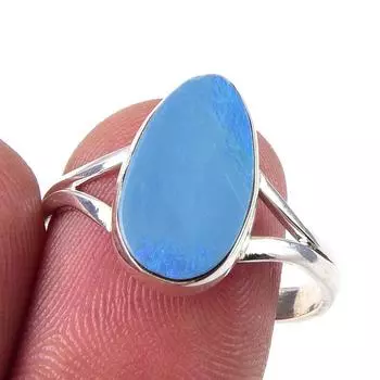 Natural Australian Opal Gemstone 925 Solid Sterling Silver Jewelry Ring S.9 M8p31