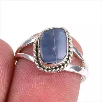 Natural Australian Opal Gemstone 925 Solid Sterling Silver Jewelry Ring S.6 L5e58