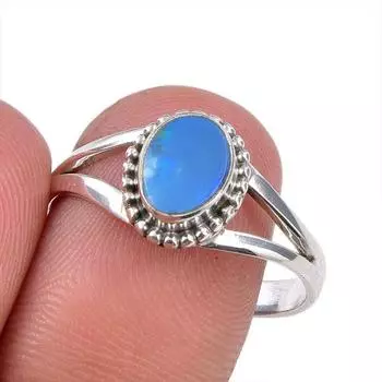 Natural Australian Opal Gemstone 925 Solid Sterling Silver Ring Size 9.5 z4B17
