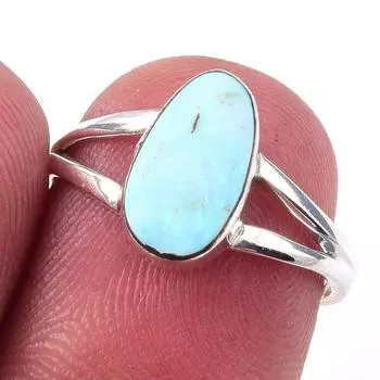 Natural Australian Opal Gemstone 925 Solid Sterling Silver Jewelry Ring S.6 i9G61