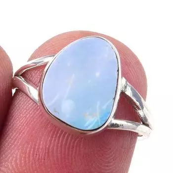 Natural Australian Opal Gemstone 925 Solid Sterling Silver Jewelry Ring S.6 r2Z43