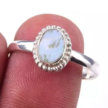 Natural Australian Opal Gemstone 925 Solid Sterling Silver Jewelry Ring S.9 T5u71