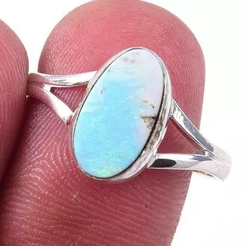 Natural Australian Opal Gemstone 925 Solid Sterling Silver Jewelry Ring S.9 l4r79
