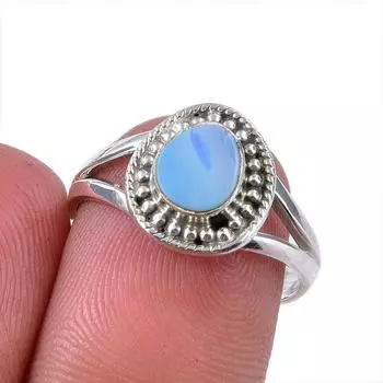 Natural Australian Opal Gemstone 925 Solid Sterling Silver Ring Size 6.5 I8H22