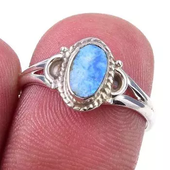 Natural Australian Opal Gemstone 925 Solid Sterling Silver Jewelry Ring S.6 u1n35