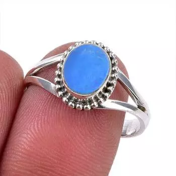 Natural Australian Opal Gemstone 925 Solid Sterling Silver Ring Size 8.5 t9g86
