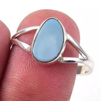 Natural Australian Opal Gemstone 925 Solid Sterling Silver Jewelry Ring S.9 y4u01