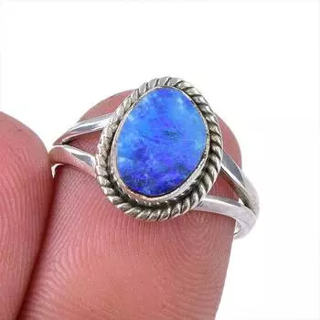 Natural Australian Opal Gemstone 925 Solid Sterling Silver Ring Size 5.5 O2h12