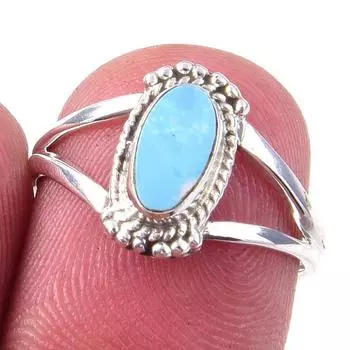 Natural Australian Opal Gemstone 925 Solid Sterling Silver Jewelry Ring S.6 v6s23