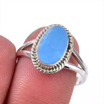 Natural Australian Opal Gemstone 925 Solid Sterling Silver Jewelry Ring S.8 k7C39