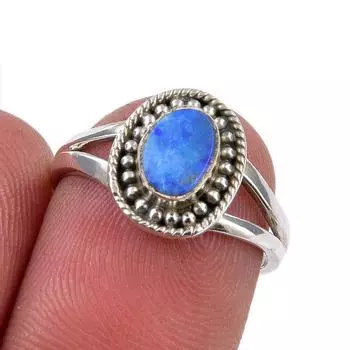 Natural Australian Opal Gemstone 925 Solid Sterling Silver Ring Size 5.5 d9i11