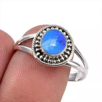 Natural Australian Opal Gemstone 925 Solid Sterling Silver Ring Size 9.5 F8C75