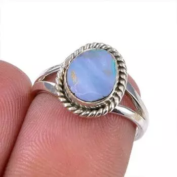 Natural Australian Opal Gemstone 925 Solid Sterling Silver Ring Size 5.5 z4S36